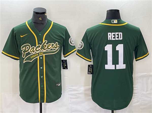 Men's Green Bay Packers #11 Jayden Reed Green Cool Base Stitched Baseball Jersey,We sell and wholesale Men's Green Bay Packers #11 Jayden Reed Green Cool Base Stitched Baseball Jersey on line form chian!